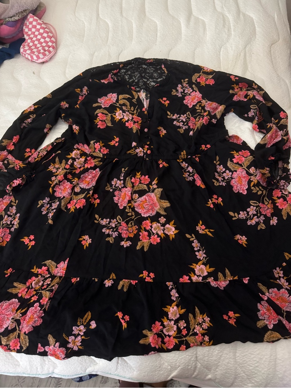 Torrid size 2 Black Floral Long Sleeve dress